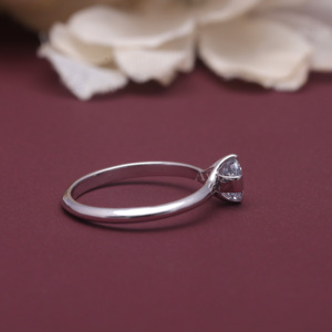 IGI Certified <b>Cushion</b> Cut Lab Grown Diamond Solitaire Engagement <b>Ring</b> Solid 925 Sterling Silver Classic Basket Setting <b>Ring</b> - Product Image 3