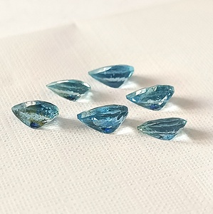 Aguamarina Natural Santa María Corte Pera 3.60 Quilates Calibrada 5x7 mm Facetada Piedra Preciosa Suelta 6 Piezas Para Hacer Joyas - Product Image 4