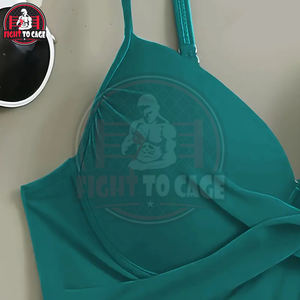 Ensemble de maillots de bain 3 pièces pour femmes, imprimé floral, haute élasticité, avec haut push-up, bas à dos croisé et jupe de plage, OEM ODM - Product Image 3