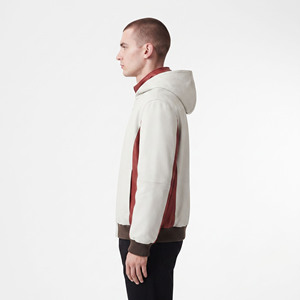 Blouson à capuche en cuir véritable pour hommes avec fermeture éclair frontale et poches latérales – Vente en gros - Product Image 3