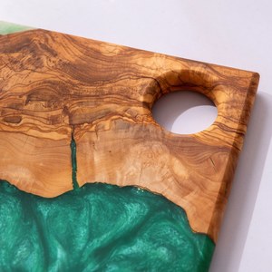 Tabla de Quesos de Resina Personalizada, Tabla de Cortar y Servir de Madera Hecha a Mano, 2.0 cm de Grosor, Apta para Lavavajillas, para Cocina y Comedor - Product Image 4