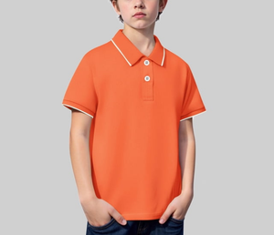 เสื้อโปโลเด็กชาย แขนสั้น ผลิตโดย OEM สำหรับเด็กอายุ 9-10 ปี ปักโลโก้ตามสั่ง ผ้าปิเก้ 50% คอตตอน/ 50% โพลีเอสเตอร์ 220 GSM - Product Image 5