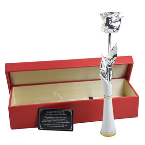 Jarrón y cajas de lujo con acabado Chapado en plata pura de Rosa Real, decoración de embalaje, Rosa Natural, lo mejor para regalo, Rosa Natural - Product Image 2