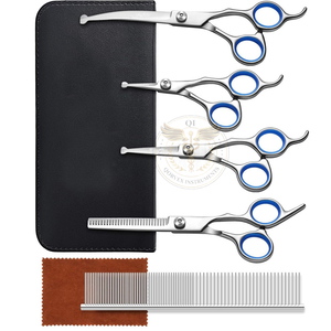 Professional Pet Grooming <b>Scissors</b> with Safety Round Heads - 6 in 1 Curved <b>Scissors</b> for <b>Dogs</b> and Cats - Product Image 2
