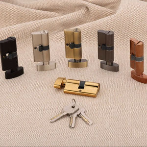 Poignée de meuble cylindrique moderne de 60 mm en laiton massif et zinc avec clé et bouton pour villas et hôtels de luxe - Product Image 4