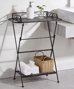 OEM/ODM Vietnam Metal Side <b>Table</b> Iron <b>Folding</b> Accent <b>Table</b> Vintage Farmhouse Decor for Bedroom Bathroom - Product Image 1