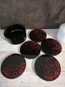 Custom Eco-Friendly Resin Round <b>Tea</b> <b>Coasters</b> with Classic Designs Dried Flowers Glitter or Gold Foil - Product Image 4