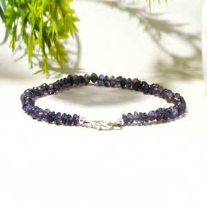 AAA Natural Iolite Beaded <b>Bracelet</b> Handmade Healing Crystal <b>Bracelet</b> Dainty Gemstone <b>Bracelet</b> Wholesale Jewelry Making Supplies - Product Image 4