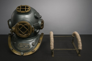 Réplica de Casco de Buceo de la Marina Estadounidense Mark V de 18 Pulgadas, Casco de Buceo de Acero y Aluminio para Aguas Profundas, Decoración Náutica Marítima - Product Image 2