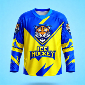Camiseta de Hockey sobre Hielo para Hombre, Manga Larga, Sublimada, Poliéster, Absorbe la Humedad, Cuello Redondo, Corte Regular, Ropa Deportiva de Invierno - Product Image 1