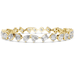 Multi Shape Station Diamond Tennis <b>Bracelet</b> Lab Grown Diamond 14K 18K <b>Solid</b> Gold DEF VVS Fine Jewelry OEM Wholesale Manufacturer - Product Image 3