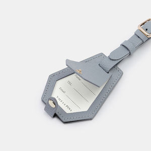 Wholesale Luxury Brown <b>Gifts</b> Faux Leather Suitcase Bag Tag Customized Printed Travel Baggage Genuine Pu Leather Luggage Tags - Product Image 3