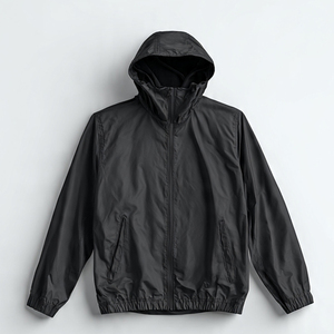 Vente en gros de sweats à capuche coupe-vent pour hommes, manches longues, imperméables, sweats à capuche noirs OEM pour hommes - Product Image 1