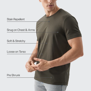 Camiseta Deportiva para Hombre, Talla Americana, Personalizada, Resistente al Agua y a las Manchas, de Poliéster/Algodón, Corte Ajustado, Tejido de Secado Rápido, Tallas Grandes, Elegante - Product Image 3
