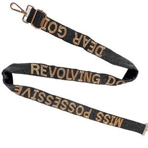 Correa de bolso de lentejuelas con cuentas de último diseño personalizada correa de bolso de mujer cinturón hecho a mano - Product Image 3