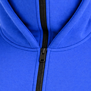 Sudadera con capucha completa con cremallera para hombre, manga larga, estampado personalizado, negra lisa con orificios para los ojos, estilo urbano, venta al por mayor. - Product Image 3