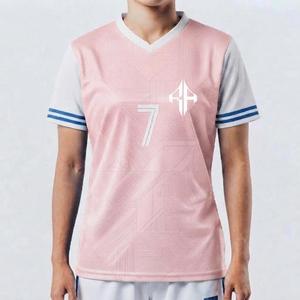 Camiseta Deportiva de Fútbol con Estampado Sublimado y Logotipo Blanco para Mujer, 100% Poliéster, Manga Corta - Product Image 1