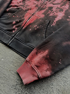Sudadera con capucha y cremallera para hombre, con estampado gráfico personalizado, de algodón y felpa, estilo urbano, con efecto desgastado y lavado, tipo canguro. - Product Image 5