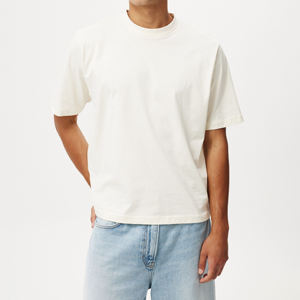 Cropped Style Wholesale <b>Men's</b> T-Shirt With Custom Logo New Design High Quality Solid White Color <b>Men</b> Crop T Shirts - Product Image 1
