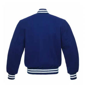 Veste de baseball pour homme, design unique, logo personnalisé, couleur unie violette, col montant tendance, col en maille côtelée, veste d'hiver. - Product Image 6