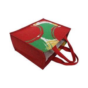 Bolsas de compras de yute con estampado elegante con asa de tela de algodón Patrón geométrico Uso diario Bolsa de playa para mujer - Product Image 3