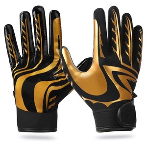 Guantes de Fútbol Americano de Alta Calidad Ultra-Agarraderos para Jóvenes y Adultos, de Cuero Transpirable con Logotipo Impreso - Product Image 1
