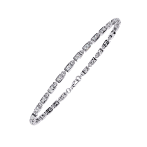 Diamond Tennis Bracelet Brilliant Cut Claw Setting 10K/18K Gold Plated IGI Certified Hip Hop Flower Design Unisex Wedding <b>Gift</b> - Product Image 1