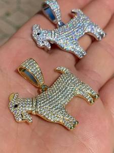 Colgante de Cabra de Plata 925 Bañado en Rodio con Moissanita, Estilo Hip Hop, con Incrustaciones de Piedras, Regalo Personalizado - Product Image 4
