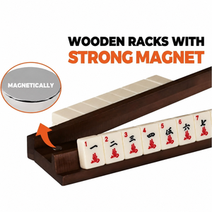 Supporti per Mahjong Americano in Legno con Spintori Magnetici e Porta Tessere, Varie Misure Inclusa 20 <span class=keywords><strong>Pollici</strong></span> per Giochi da Tavolo Domestici e da Club - Product Image 2