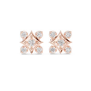 Pendientes de compromiso de oro blanco de 14 quilates con diamantes cultivados en laboratorio para mujer |   Diamante Cultivado Nuevo - Product Image 2
