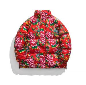 Unisex Plaid Print Hooded Slim Fit Puffer Jacket Stand Collar Windproof <b>Winter</b> <b>Fleece</b> 100% Polyester Zipper Front - Product Image 1