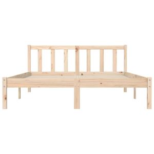 Cadre de lit en bois de pin massif 59,84 x 79,92 po, aspect naturel, lits en bois - Product Image 4