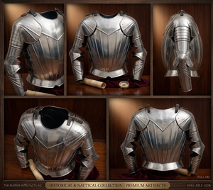 Medieval Gothic Steel Breastplate Armor Jacket Handmade Hammering Silver Finish Collectible Art Sculpture Solid Color Iron - Product Image 6