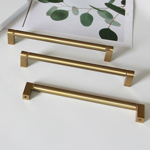 Durable Modern Zinc Alloy Satin Brass <b>Bar</b> Cabinet Handle Minimalist Drawer <b>Pull</b> <b>for</b> Kitchen Bathroom Nightstands Wardrobe - Product Image 2
