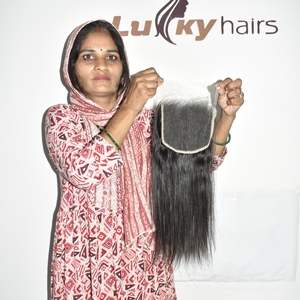 Extensions de cheveux humains indiens non traités, lisses, doux et soyeux, avec closure HD, cuticules alignées, prix de gros, qualité vierge, fournisseur export. - Product Image 5