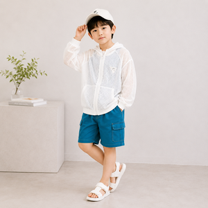Pantalones Cortos de Estilo Coreano para Niños, de Poliéster y Algodón, Tejidos, Casuales y Cómodos - Product Image 1