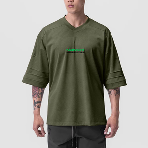 Camiseta Blanca de Manga Corta con Cuello en V para Hombre, Estilo Urbano, Tejido Transpirable, con Estampado de Letras en la Parte Delantera, Talla L, de Naimat Abbas Industries - Product Image 5
