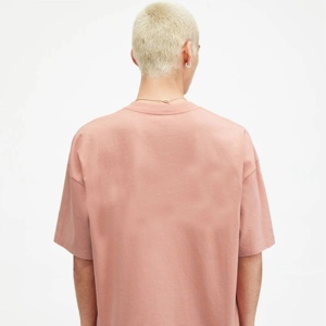 เสื้อยืดโอเวอร์ไซส์ผู้ชายสีชมพูอมเทา ผ้าคอตตอนหนานุ่ม คอกลม แขนสั้น ทรงหลวม สั่งทำได้ตามต้องการ 100% - Product Image 3