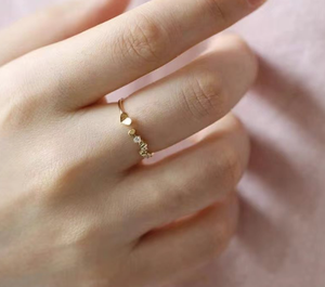 Modern 14K Gold Plated Sterling Silver Heart Diamond Luxury <b>Ring</b> - Product Image 3