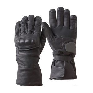 Gants de moto en cuir véritable sur mesure, à doigts entiers, avec fermeture auto-agrippante, impression réfléchissante, design respirant pour l'hiver, pour hommes - Product Image 5