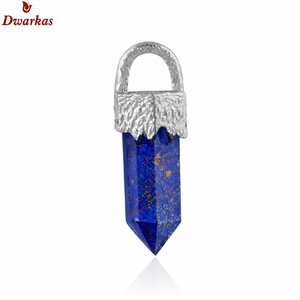 จี้รูปดินสอประดับพลอยแคลเซโดนีสีน้ำเงิน เงินแท้ 925 ดีไซน์หรูหราทันสมัย รับผลิตตามสั่งขายส่งสำหรับสร้อยคอ - Product Image 4