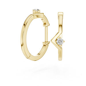 Boucles d'oreilles en or blanc 14 carats avec diamants ronds pour femmes |   Bijoux de mariée |   Nouveau diamant cultivé - Product Image 6