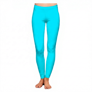 Leggings noirs unis taille haute pour femme en Spandex et Nylon, extensibles dans les quatre sens, avec taille élastique, pour le yoga - Product Image 2