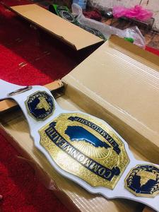 Ceinture de championnat de lutte personnalisée en laiton et cuir PU écologique, taille haute, avec logo, épaisseur 1 cm, 2,5 kg, 1,2 m - Product Image 4