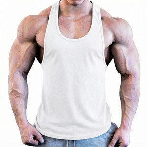 Top Quality <b>Men's</b> <b>White</b> Cotton Tank Top O-Neck Solid Color Casual Knitted Sleeveless <b>Vest</b> For Fitness Daily Wear - Product Image 1