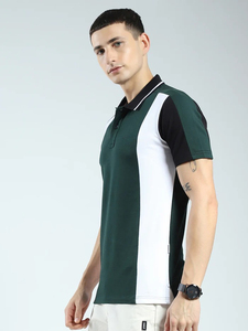 Camiseta Polo de Punto de Manga Corta Informal para Hombre, Corte Regular, Cuello Alto y Cierre de Botones, Camisetas Polo de Poliéster/Algodón de Alta Calidad - Product Image 5