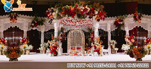 Mandap Majestueux de style temple indien du Sud, idéal pour les mariages canadiens, en FRP, aspect bois, modèle Vidhi Mandapam, dernière collection, ensemble Mayur Mandap, très demandé au Royaume-Uni - Product Image 2