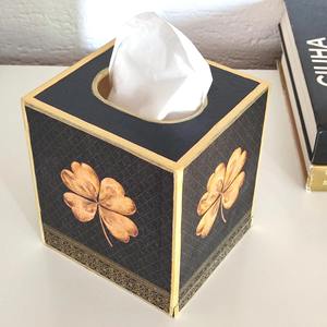 Caja de pañuelos de madera impresa de tamaño estándar, caja de pañuelos de madera impresa colorida para cocina y comedor, caja de pañuelos faciales al por mayor - Product Image 1