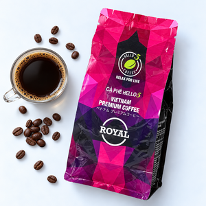 ประสบการณ์รสชาติอันหอมกรุ่น กาแฟเวียดนามคั่วบด Hello5 Royal 70% อาราบิก้า 30% โรบัสต้า บริสุทธิ์ 100% จากโรงงานเวียดนาม - Product Image 4