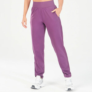 Pantalones de chándal acampanados para mujer, de cintura alta, elásticos, para yoga y fitness, joggers de pierna ancha, ropa de descanso, proveedor mayorista OEM - Product Image 3